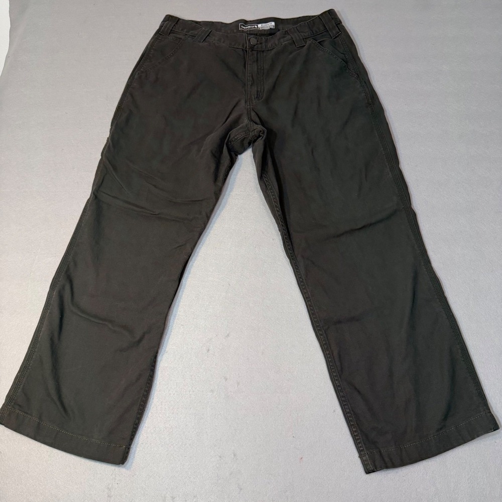 Carhartt Rugged Flex Work Pants 34x32 Gray Relaxed Fit Carpenter Utility Mens